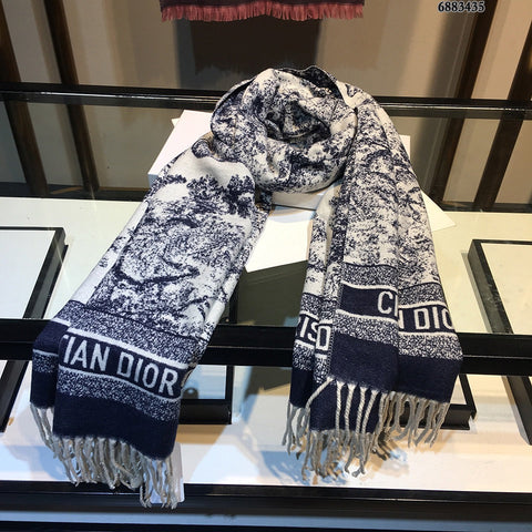 Fashion Ink Element Fringed Cashmere Scarf Shawl