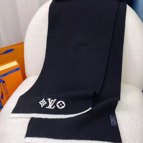 Solid Embroidered Monogram Scarf