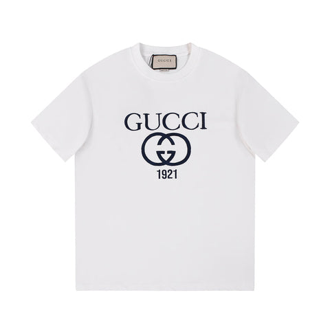 Simple letter printed cotton T-shirt