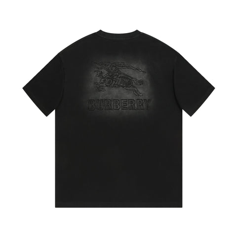 Washed distressed embroidered T-shirt